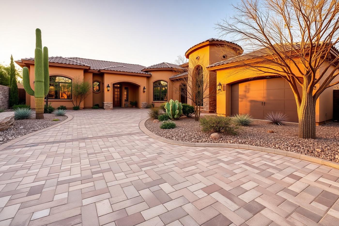 Paver driveway installation at a luxury home in Phoenix AZ